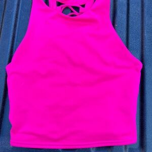 ALO Yoga Hot Pink Strappy Crop Tank